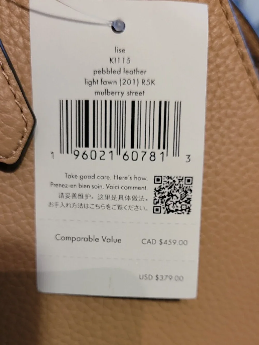 kate spade Pebbled Leather Satchel in Light Fawn Mulberry Street